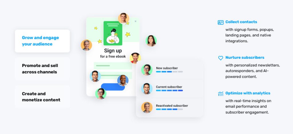 Email marketing dashboard in GetResponse AI, one of the top AI tools for small businesses.