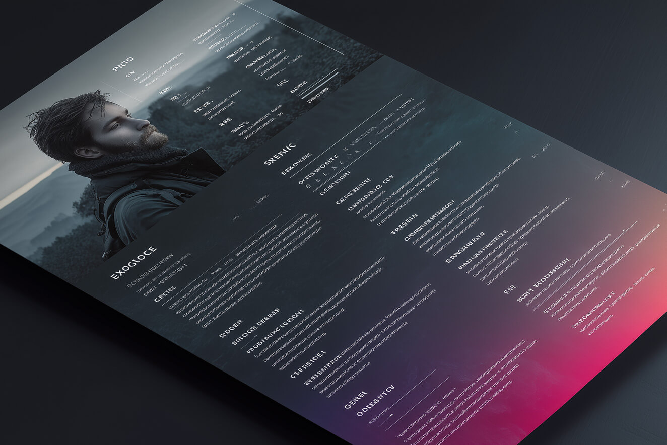 Modern AI-generated CV with minimalist layout and visual profile