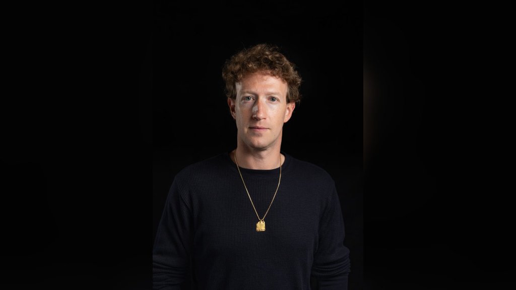 mark zuckerberg ai staffing strategy: Mark Zuckerberg in a 2025 portrait against a black background