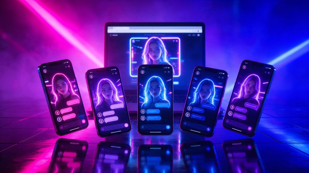 KI Freundin Apps auf dem Handy und im Browser am PC