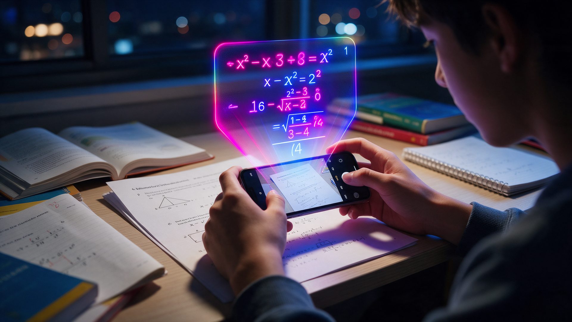 Gauth AI review: a student photographs a math worksheet with a phone