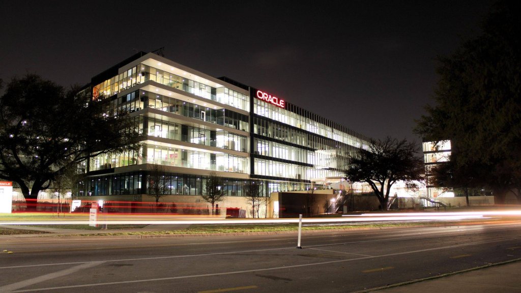 Oracle workforce reduction AI spending: the Oracle campus in Austin, Texas at night