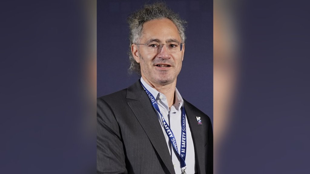 alex karp ai career advice: Palantir CEO Alex Karp in a dark blazer at the AI Safety Summit