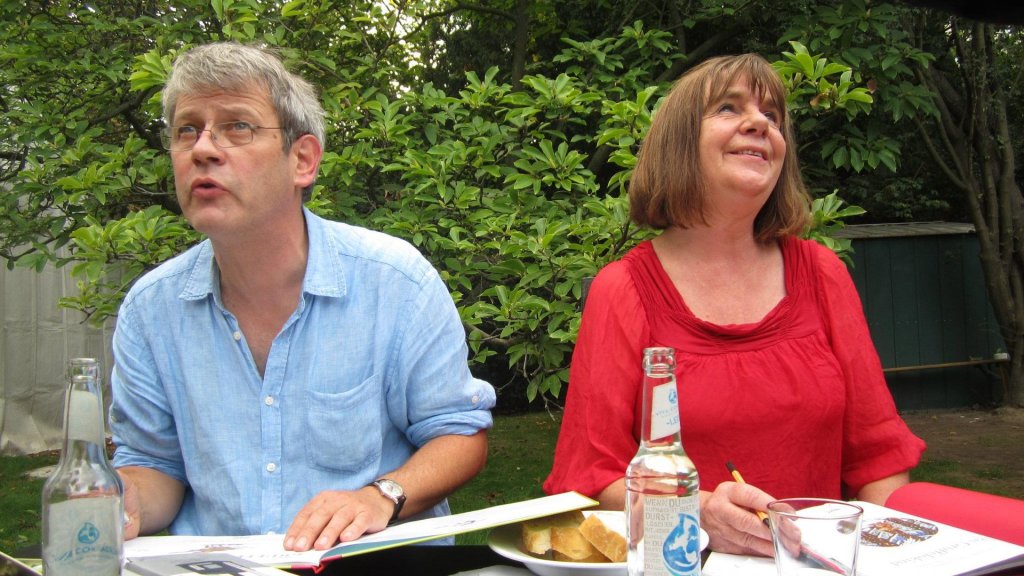 Axel Scheffler AI training dispute: illustrator Axel Scheffler with author Julia Donaldson at a Berlin literature festival in 2011