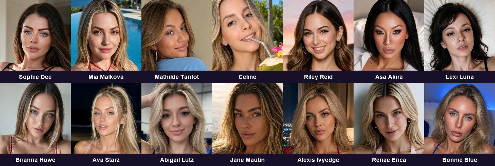 Candy AI creators list: portraits of all 14 digital twins