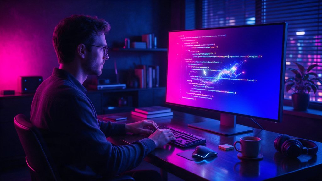 Cursor AI review: a developer working with an AI coding agent on screen