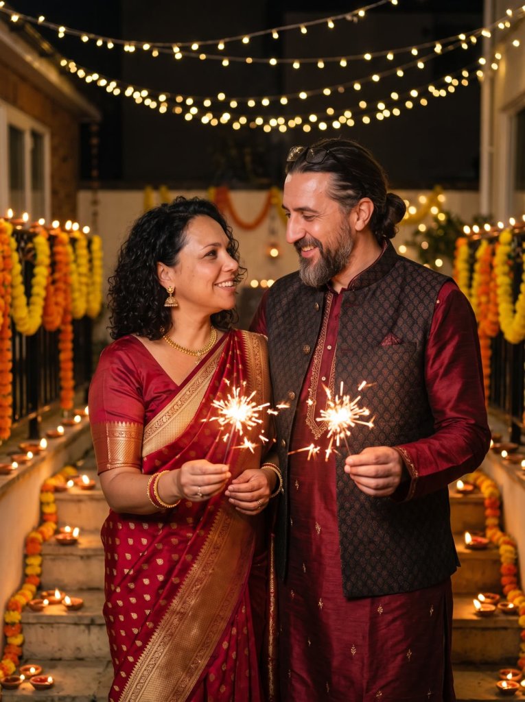 The sparkler couple portrait