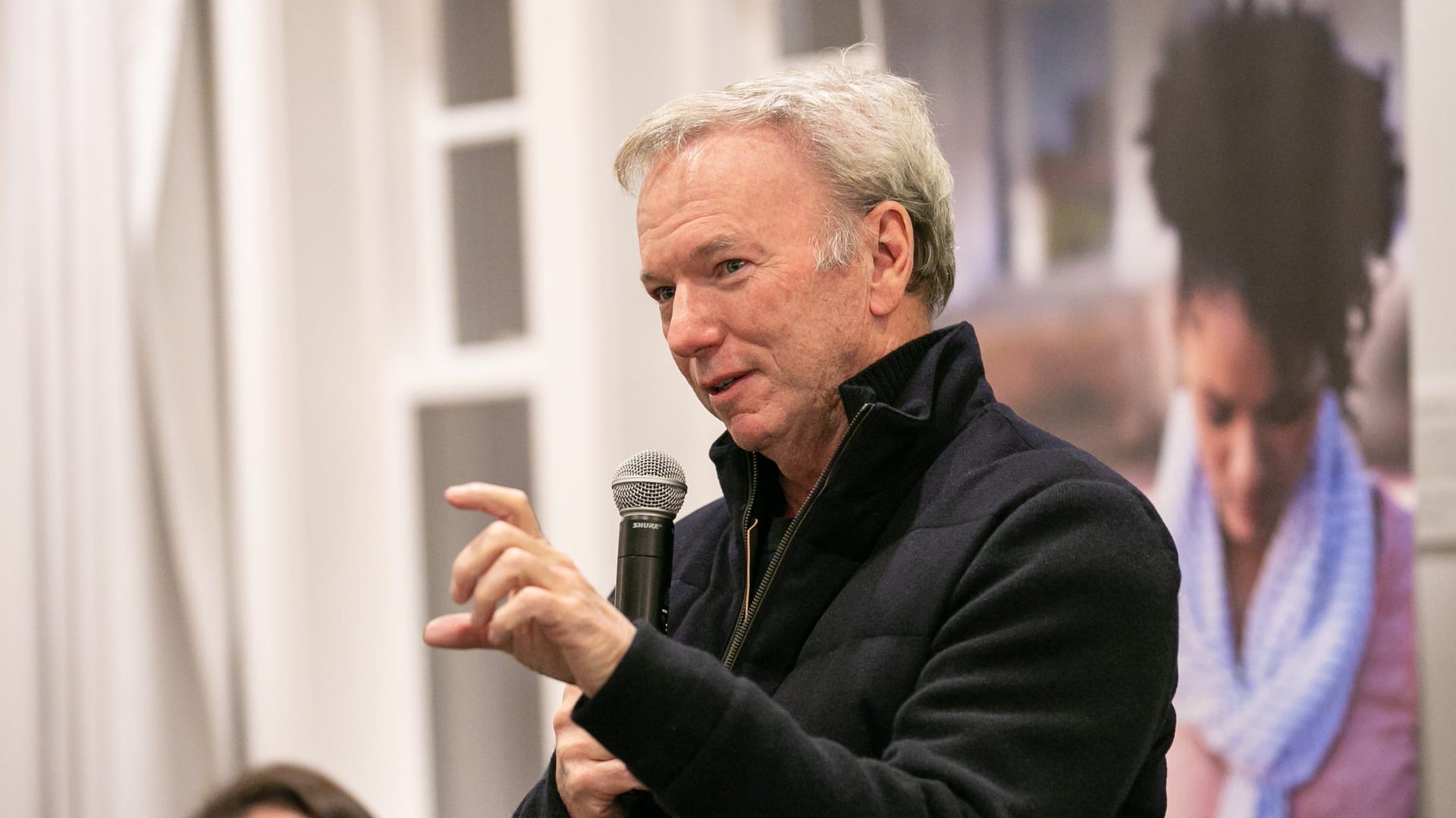 eric schmidt ai programming future: Eric Schmidt speaking into a microphone at a 2021 event