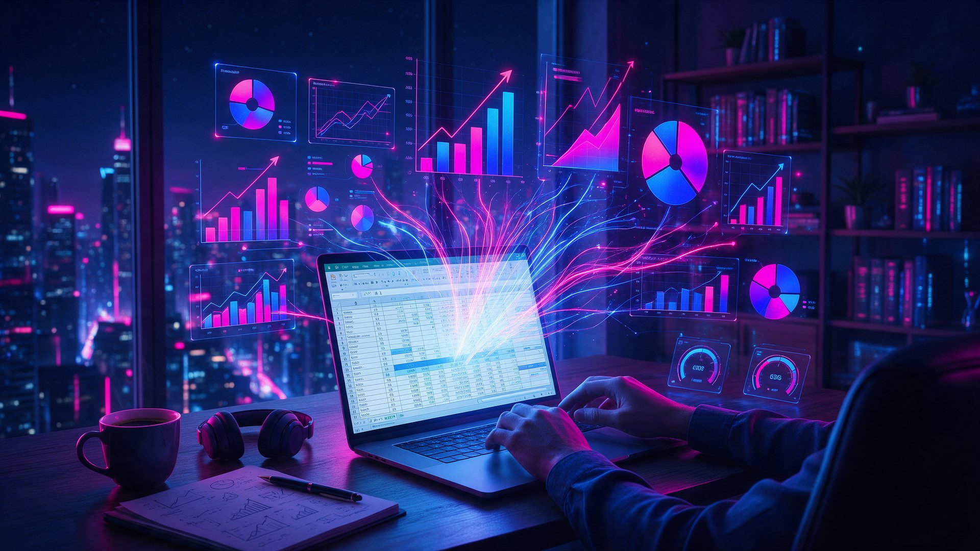 Julius AI review: analyst turning a spreadsheet into charts with an AI data analysis tool