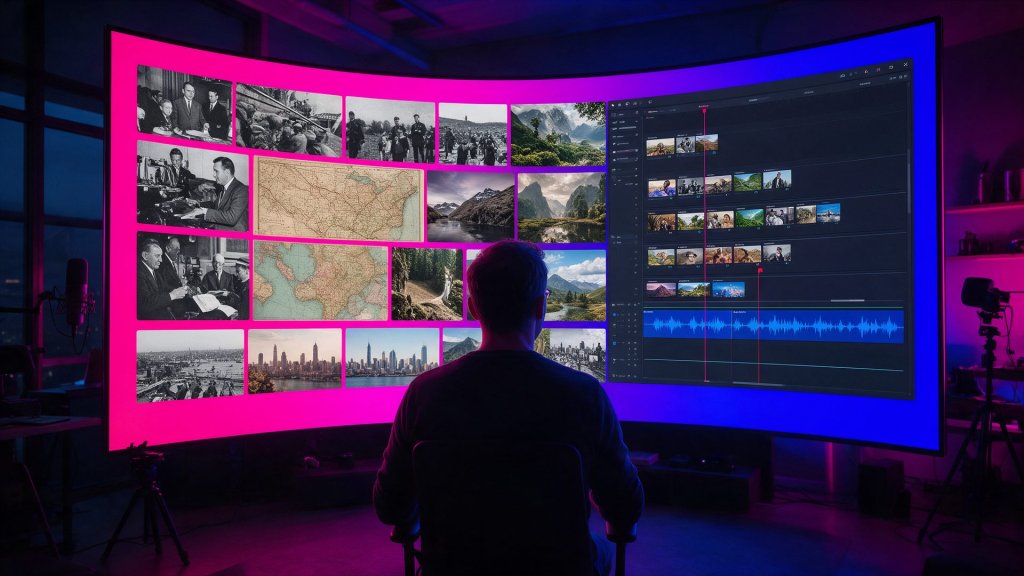 VidRush AI review: a creator watching documentary footage assemble into a long-form video